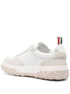 Letterman Panel Lace-Up Low-Top Sneakers White - THOM BROWNE - BALAAN 4