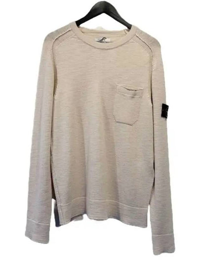 Wappen Pocket Round Knit Top Beige - STONE ISLAND - BALAAN 2