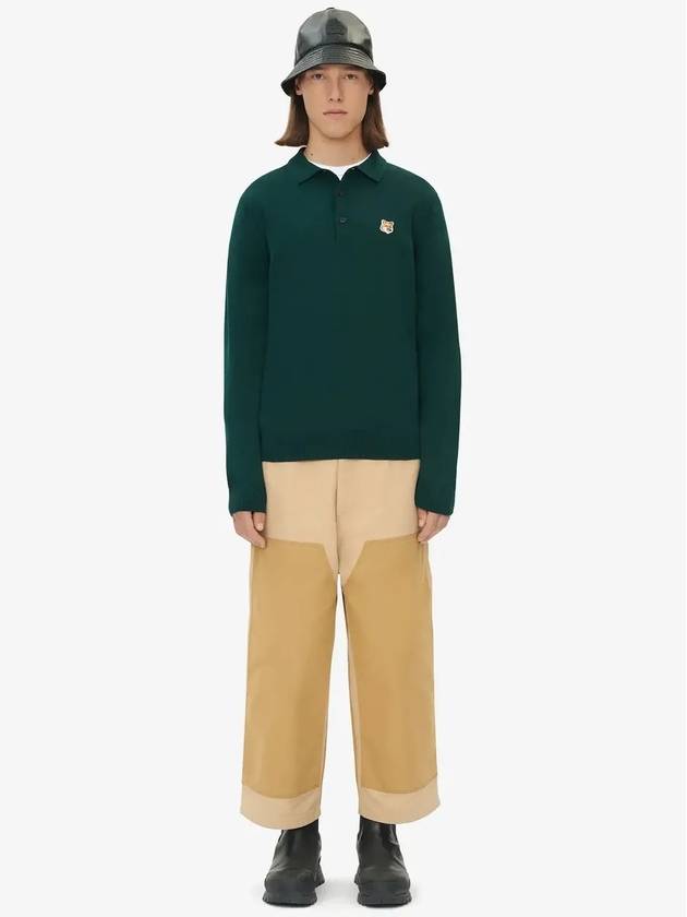 Fox Head Wool Long Sleeve PK Shirt Green - MAISON KITSUNE - BALAAN 5