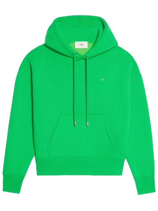 Mini Heart Logo Hoodie Green - AMI - BALAAN 1