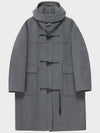 Overfit Hooded Duffel Coat Grey - NOIRER FOR WOMEN - BALAAN 4