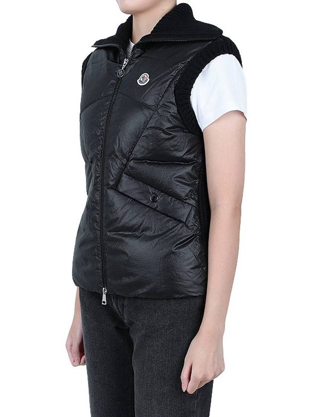 Women's Padded Wool Vest Black - MONCLER - 5