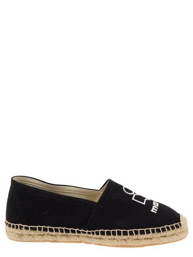 Canae Embroidered Logo Canvas Espadrilles Shoes Black - ISABEL MARANT - BALAAN 1