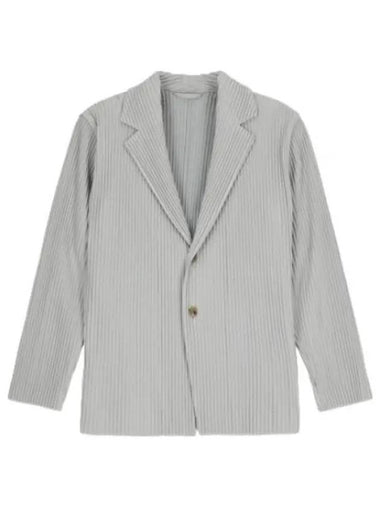 Pleated single breasted jacket gray - ISSEY MIYAKE - BALAAN 1