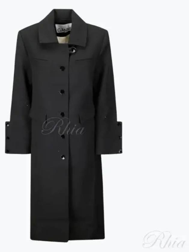 Coat F9606 099 BLACK - GANNI - BALAAN 2