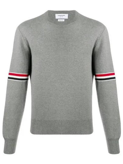 Men's Milan Stitch Armband Crew Neck Knit Top Light Grey - THOM BROWNE - BALAAN 2