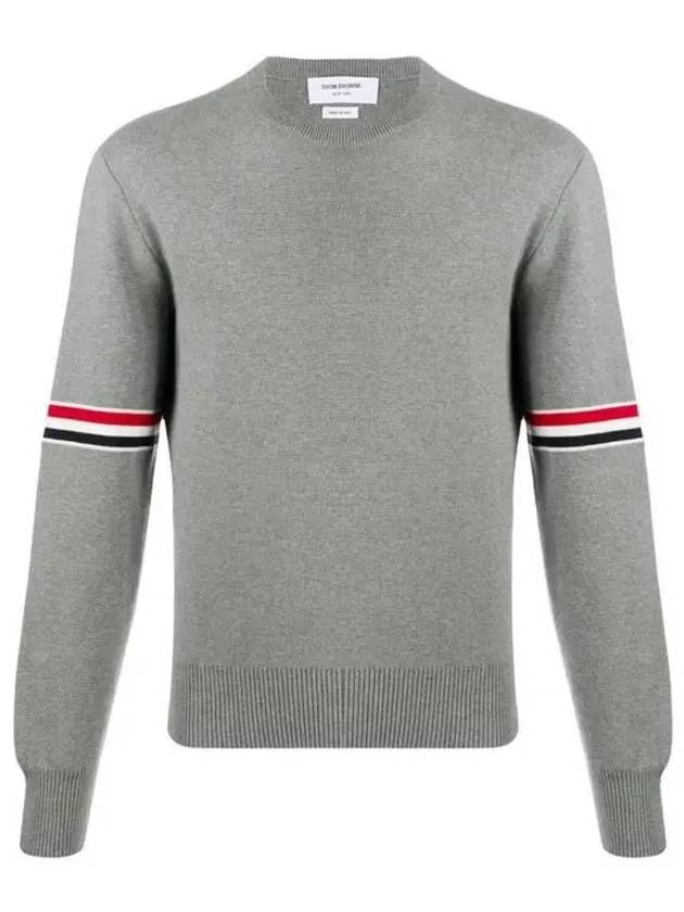 Men's Milan Stitch Armband Crew Neck Knit Top Light Grey - THOM BROWNE - BALAAN 2