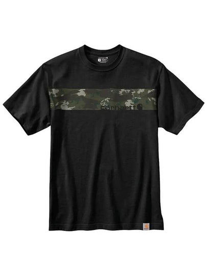 Camo logo graphic short sleeve t shirt black 105205 BLK - CARHARTT - BALAAN 2