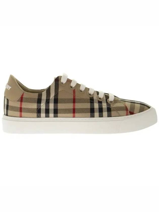 Vintage Check and Leather Sneakers Archive Beige - BURBERRY - BALAAN 2