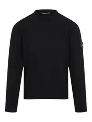 Logo Organic Cotton Long Sleeve T-Shirt Black - STONE ISLAND - BALAAN 1