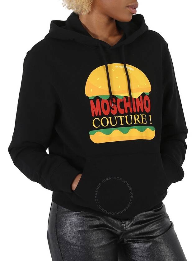 Hamburger Logo Hooded Top Black - MOSCHINO - BALAAN 4