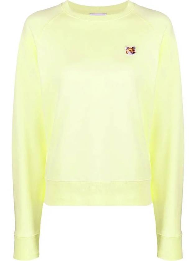 Women's Fox Head Patch Cotton Sweatshirt Light Yellow - MAISON KITSUNE - BALAAN 3