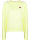 Women's Fox Head Patch Cotton Sweatshirt Light Yellow - MAISON KITSUNE - BALAAN 3