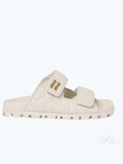 Matelasse Nappa Leather Slippers White - MIU MIU - BALAAN 2