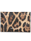 Skull Leopard Print Card Wallet Brown - ALEXANDER MCQUEEN - BALAAN 3