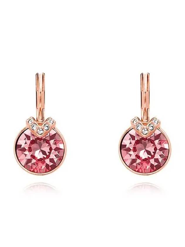 Bella V Round Drop Earrings Rose Gold - SWAROVSKI - BALAAN 3