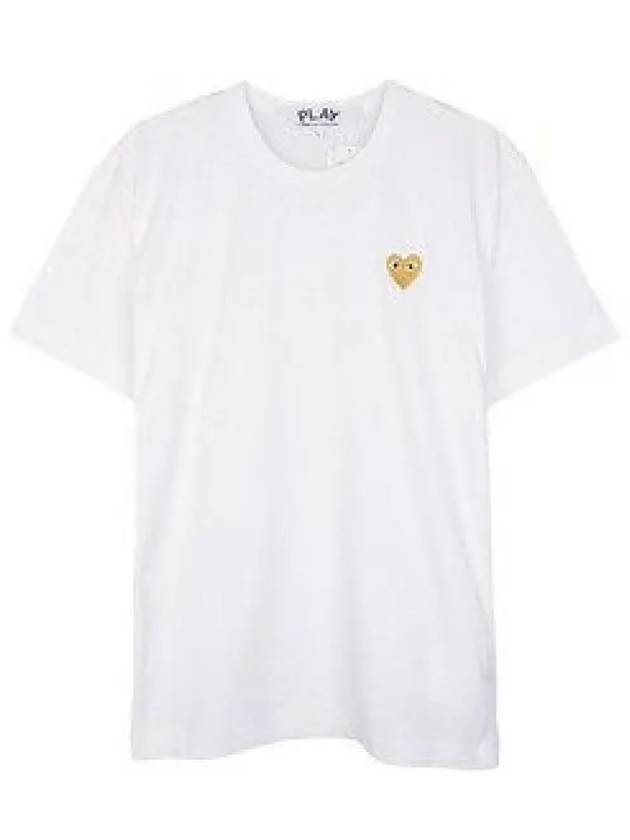 Small Gold Heart Wappen Short Sleeve T-Shirt White P1 T216 4 - COMME DES GARCONS - BALAAN 2