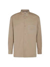 Heavy Cotton Poplin Long Sleeve Shirt Beige - GUCCI - BALAAN 2