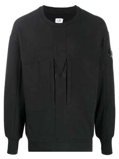 Lens Wappen Two Pocket Sweatshirt Black - CP COMPANY - BALAAN 2