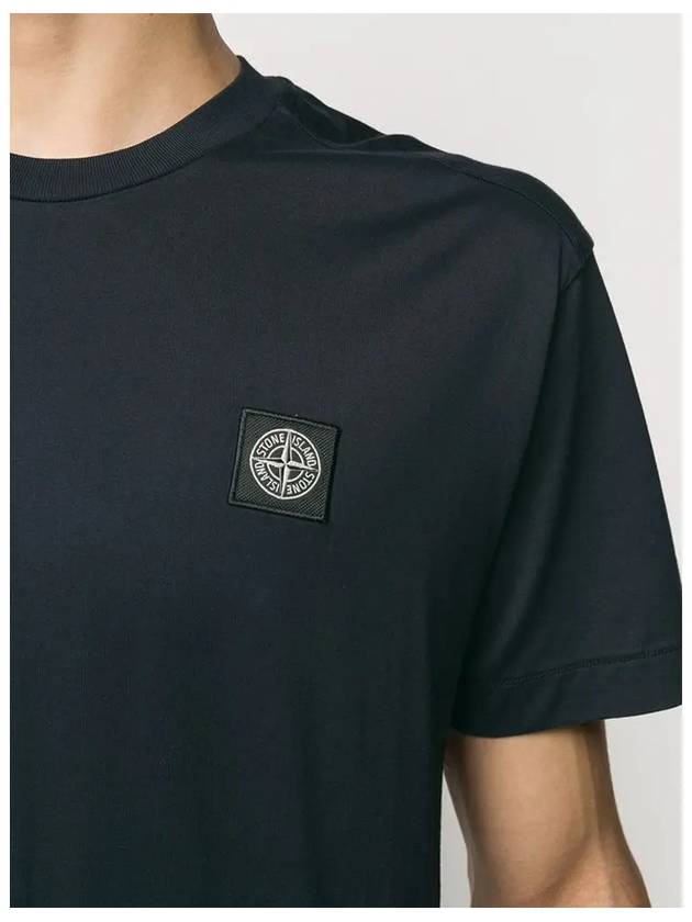 Logo Patch Short Sleeve T-Shirt Navy - STONE ISLAND - BALAAN 5