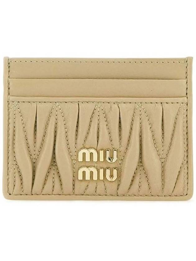 Materasse Nappa Leather Card Wallet Sand Beige - MIU MIU - BALAAN 3