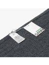 Logo Cable Knit Wool Muffler Grey - GANNI - BALAAN 5