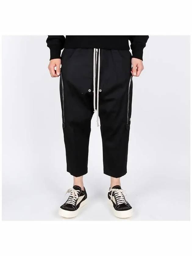 Zipper Detail Drawstring Baggy Pants Black - RICK OWENS - BALAAN 3