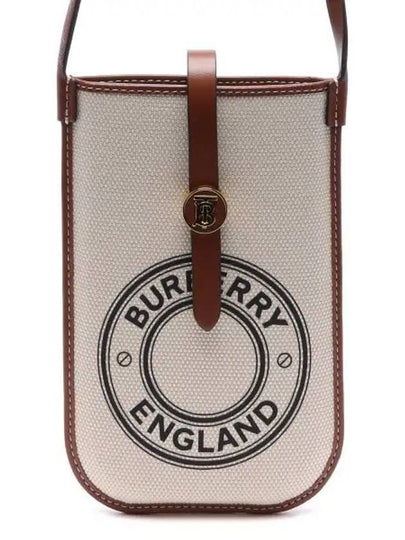 TB Logo Canvas Leather Phone Holder Mini Bag White - BURBERRY - BALAAN 2