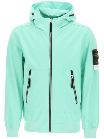 Men's Soft Shell Hooded Jacket Blue - STONE ISLAND - BALAAN 1