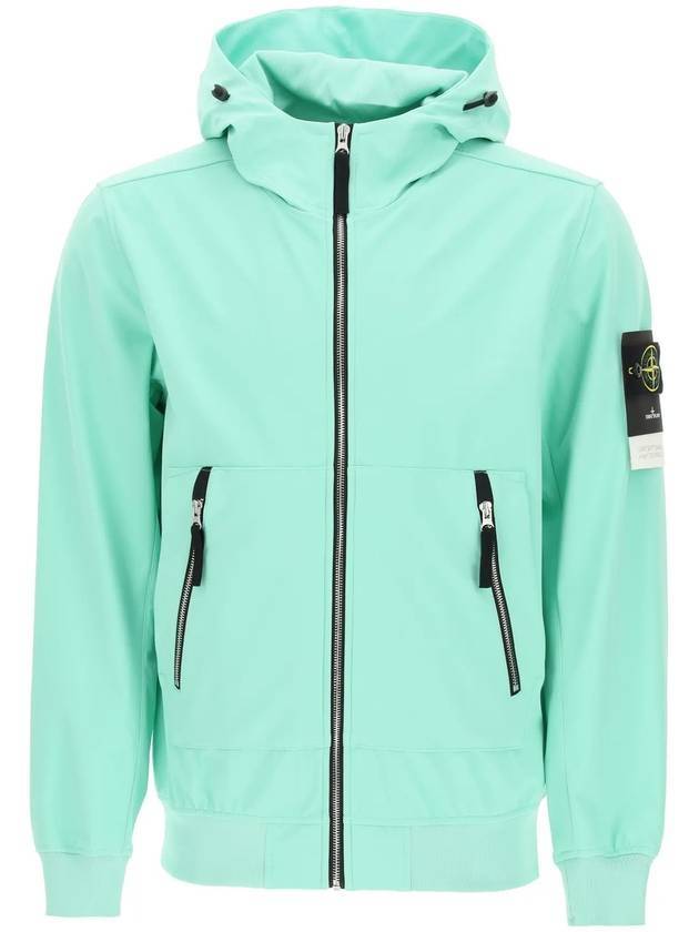 Men's Soft Shell Hooded Jacket Blue - STONE ISLAND - BALAAN 1