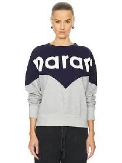 Houston Two-Tone Logo Cotton Sweatshirt Navy Grey - ISABEL MARANT - BALAAN 2