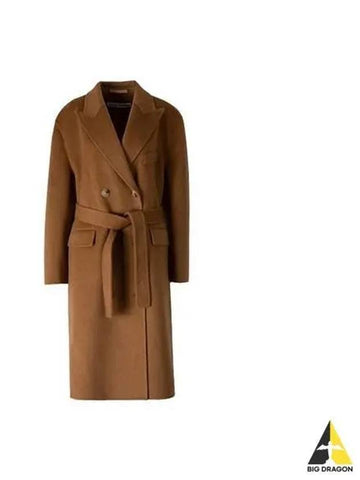 Women s Belted Double Texture Coat Brown Charcoal A90522 - ACNE STUDIOS - BALAAN 1