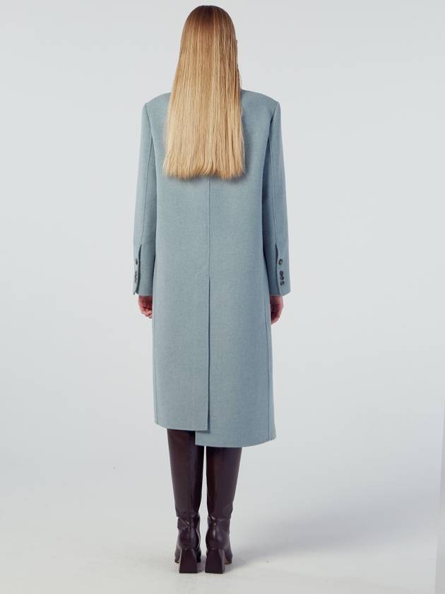 Breasted Handmade Long Double Coat Light Blue - REAL ME ANOTHER ME - BALAAN 5