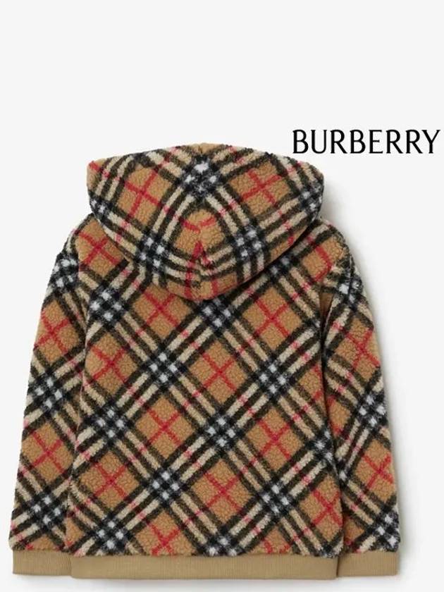 Kids Vintage Check Hooded Fleece Jacket Archive Beige - BURBERRY - BALAAN 4