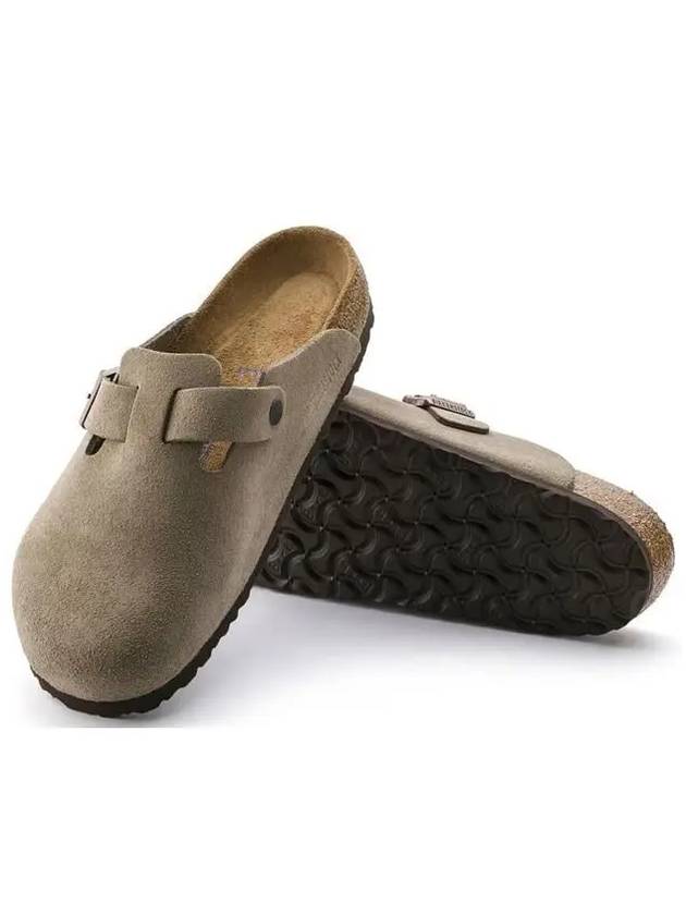 Boston Soft Footbed Suede Medium Narrow Slippers Taupe - BIRKENSTOCK - BALAAN 3