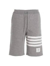 Cotton Loopback Knit Engineered 4-Bar Sweatshorts Light Grey - THOM BROWNE - BALAAN 2