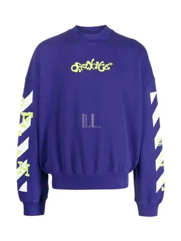 Men's Slogan Arrow Logo Sweatshirt Violet - OFF WHITE - BALAAN 2