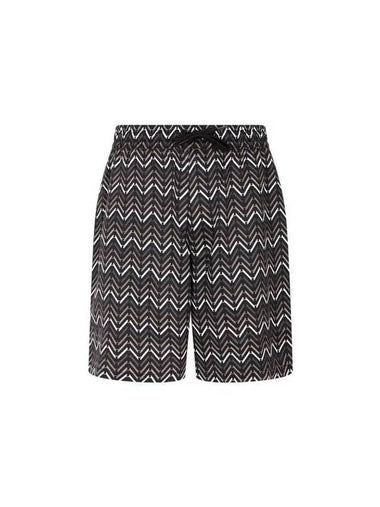 Men s Multi Logo Pattern Shorts Black 271423 - EMPORIO ARMANI - BALAAN 1