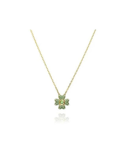 Idyllia Pendant Clover Necklace Green Gold - SWAROVSKI - BALAAN 2