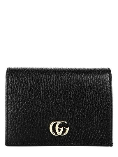 GG Marmont Leather Half Wallet Black - GUCCI - BALAAN 2