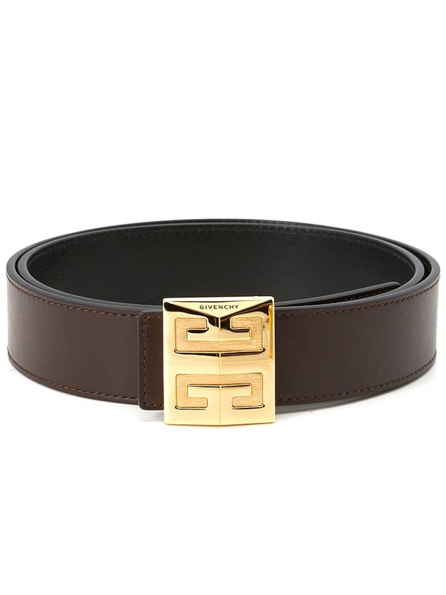 Men's 4G Logo Buckle Reversible Leather Belt Brown Black - GIVENCHY - BALAAN 2