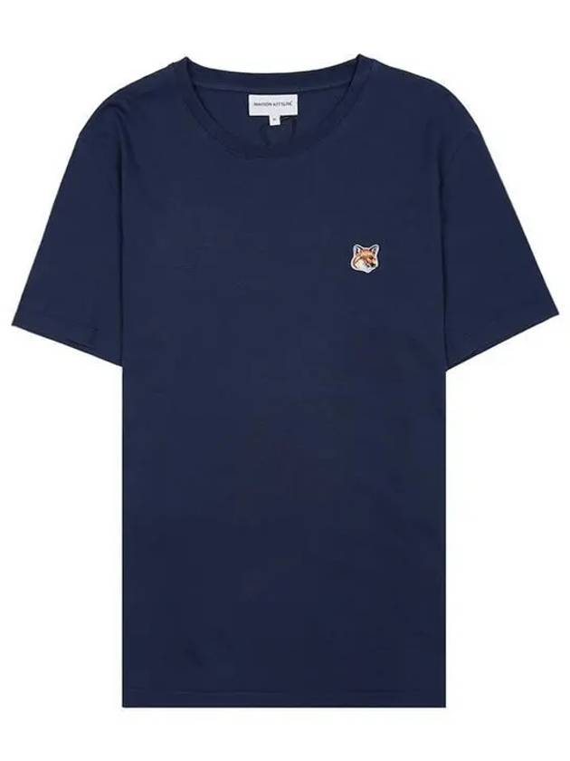 Fox Head Patch Regular Short Sleeve T-Shirt Navy - MAISON KITSUNE - BALAAN 3