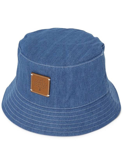 Logo Patch Denim Cotton Bucket Hat Blue - MULBERRY - BALAAN 2