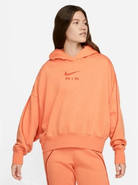 01 DQ6916 871 Women’s Air Fleece Hooded Tshirt Orange - NIKE - BALAAN 1