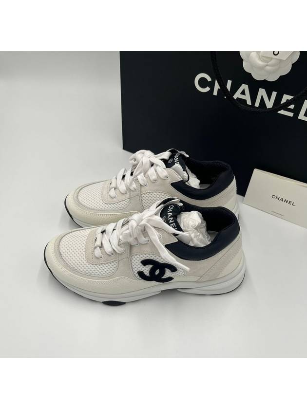 CC Logo Suede Tennis Low Top Sneakers Black - CHANEL - BALAAN 5