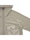 Garment Dyed One-Pocket Cotton Zip Up Hoodie Pale Taupe - TEN C - BALAAN 5