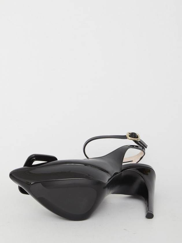 Choc Lacquered Buckle Patent Leather Slingback Black - ROGER VIVIER - BALAAN 5