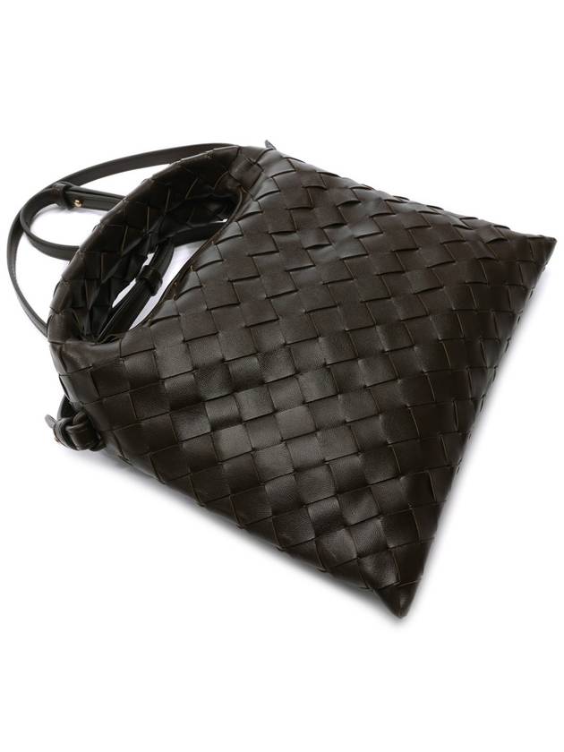 Intrecciato leather mini hop crossbody bag khaki - BOTTEGA VENETA - BALAAN 6