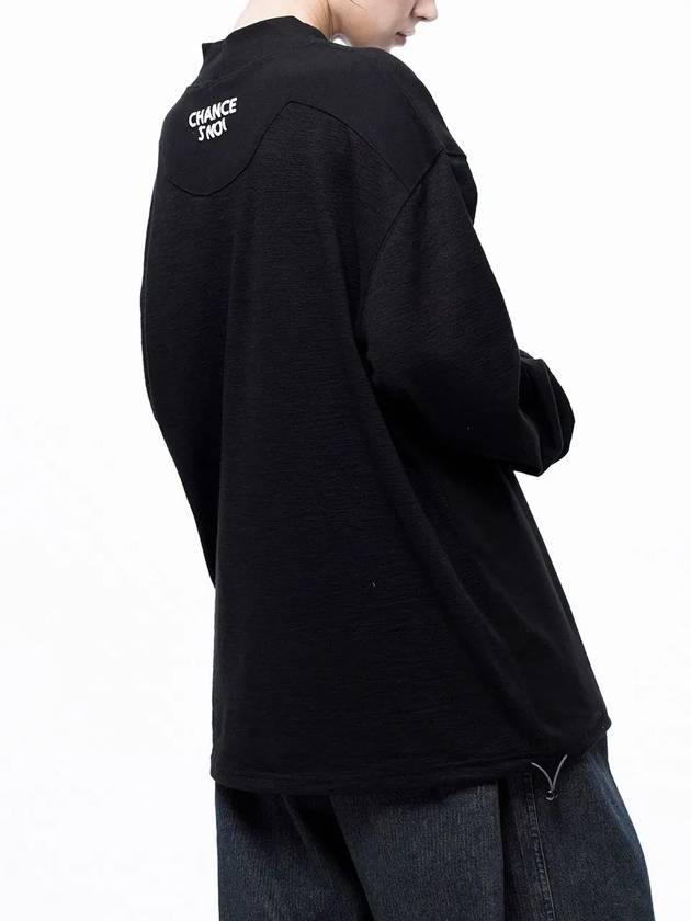 Men s M243MT03BK Circular Reverse Sleeve Half Neck Sweatshirt Black - CHANCE'S NOI - BALAAN 4