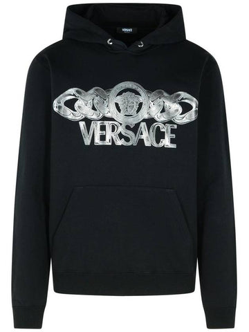 Versace Black Cotton Sweatshirt - VERSACE - BALAAN 1